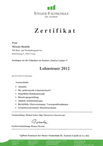 Zertifikat Lohnsteuer